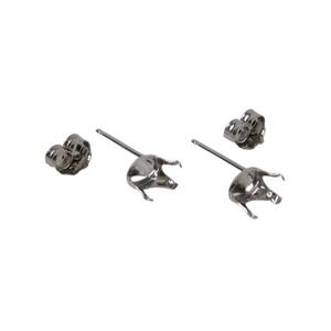 14k White Gold 4-Prong Basket 6x4 Oval Mount Earrings Gemtite NWT